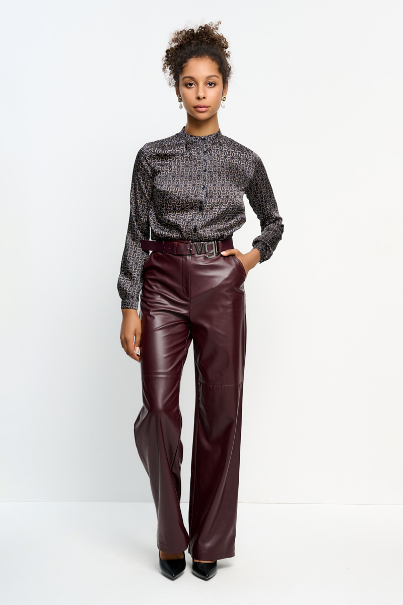 mayorgo.ru | Брюки широкого кроя из экокожи Vangeliza 6101