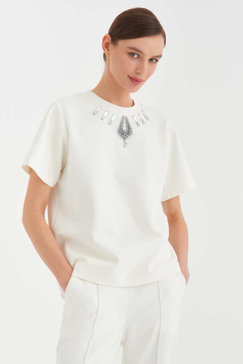 mayorgo.ru | Футболка со стразами Gizia M2H142