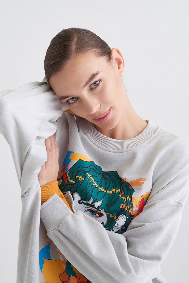 Толстовка oversize с принтом