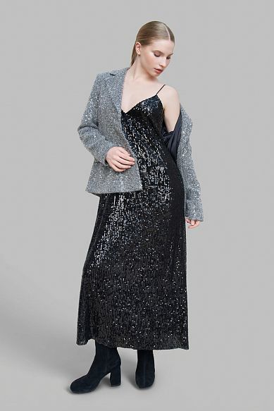 MAYORGO Платье-комбинация в пайетках 