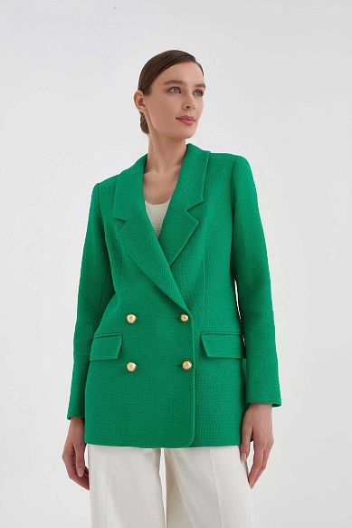 MAYORGO Твидовый двубортный пиджак 