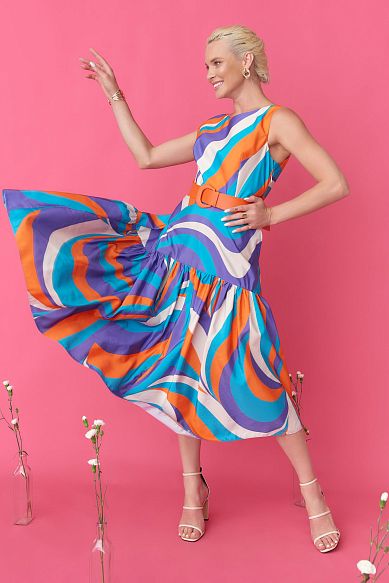 MAYORGO Платье с геометричным принтом  