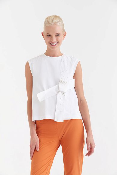 MAYORGO Топ с декоративным бантом 