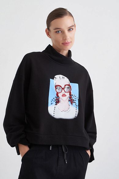 MAYORGO Толстовка прямого силуэта с принтом 