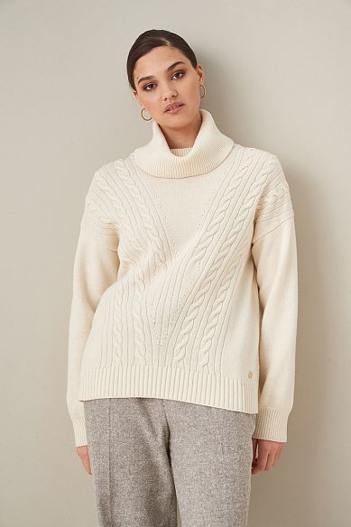 MAYORGO Свитер с косами из натуральной шерсти 