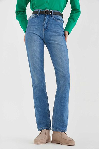 MAYORGO Джинсы прямого силуэта с высокой посадкой 