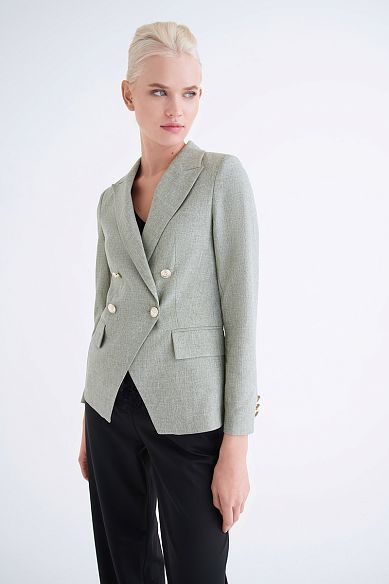 MAYORGO Двубортный пиджак с акцентными пуговицами 