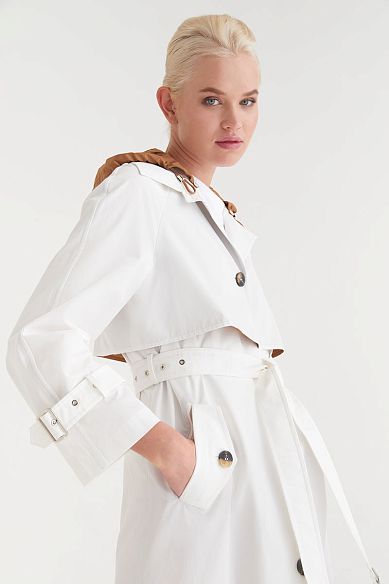 MAYORGO Хлопковый тренч с капюшоном 