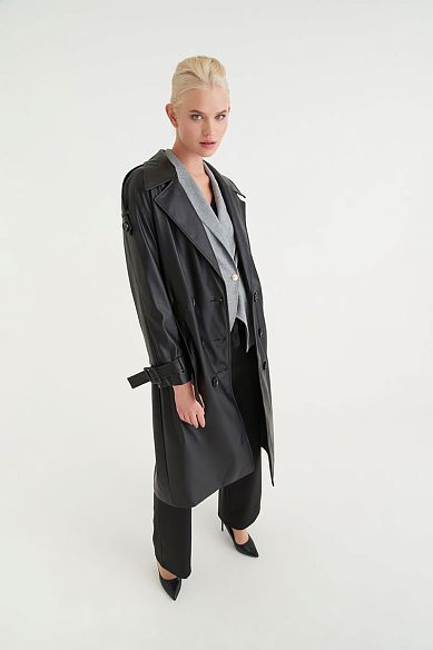 MAYORGO Тренч из экокожи 